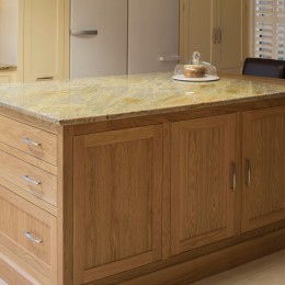 large oak kitchen island