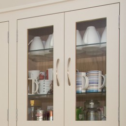 oak wall unit with glazed doors